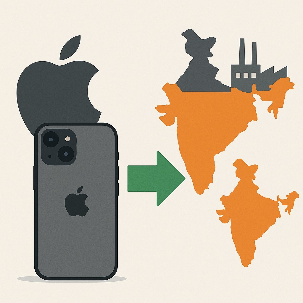 Apple Shifts iPhone Production to India After Tariff Blow – A Global Manufacturing Reboot.